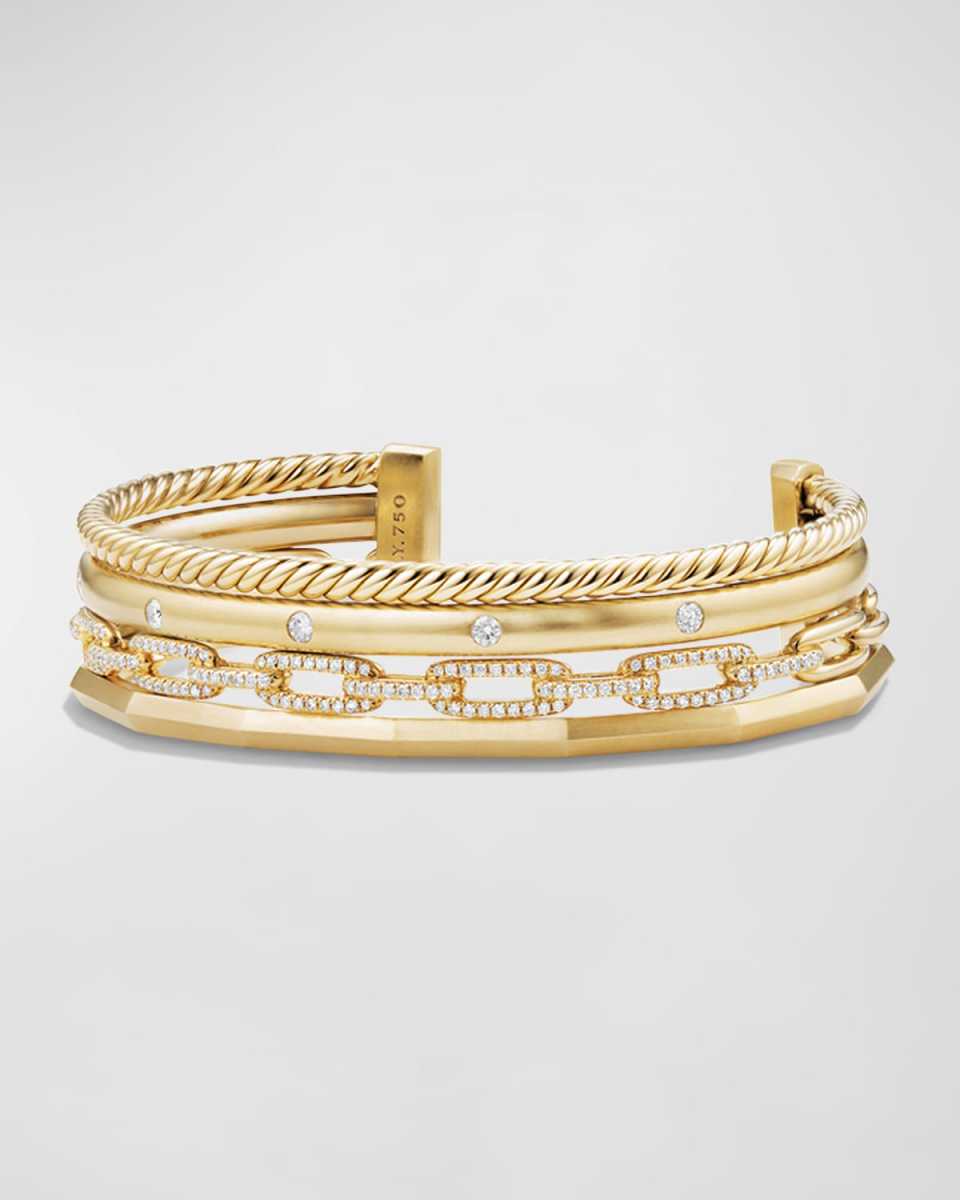 Stax 18k Gold Four-Row Cuff Bracelet